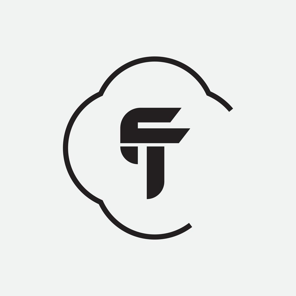 Initial letter tf or ft logo vector design template