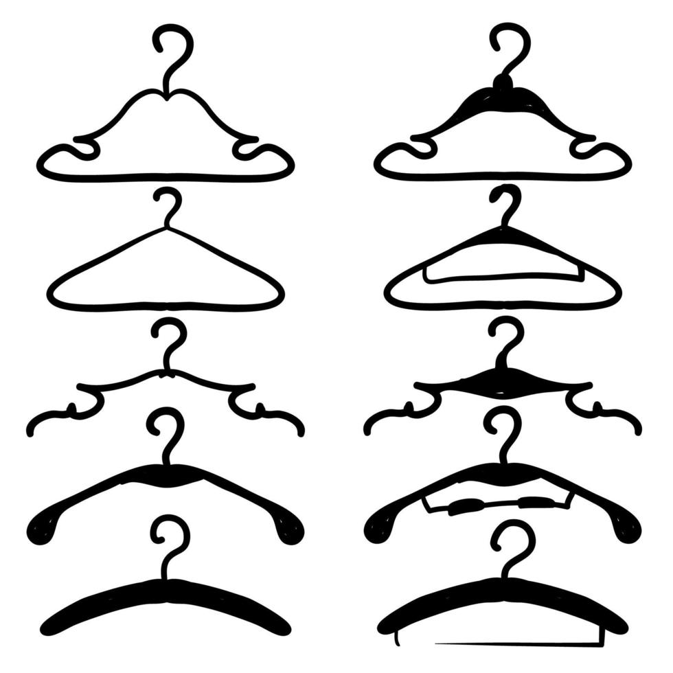 hand drawn suit hanger icon illustration vector doodle