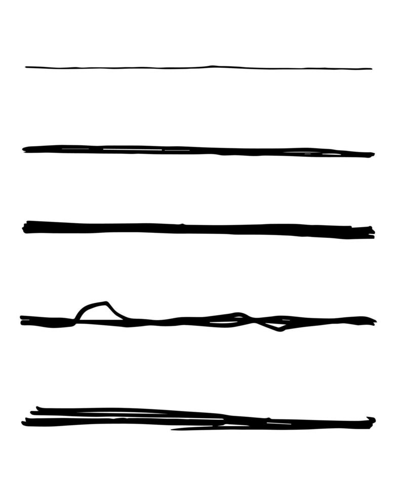 Vector set of hand drawn underline.