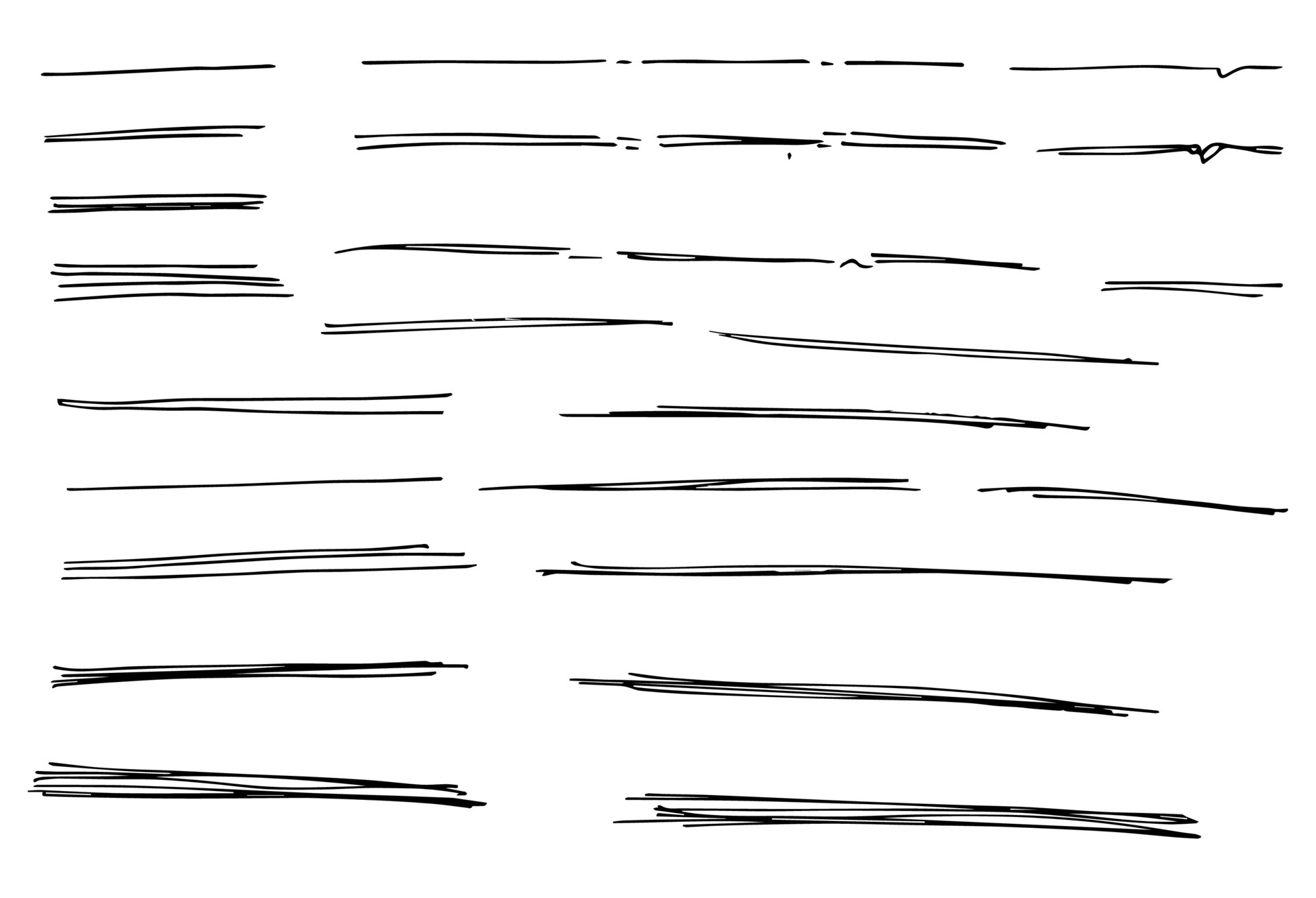 Vector set of hand drawn underline. 5928315 Vector Art at Vecteezy