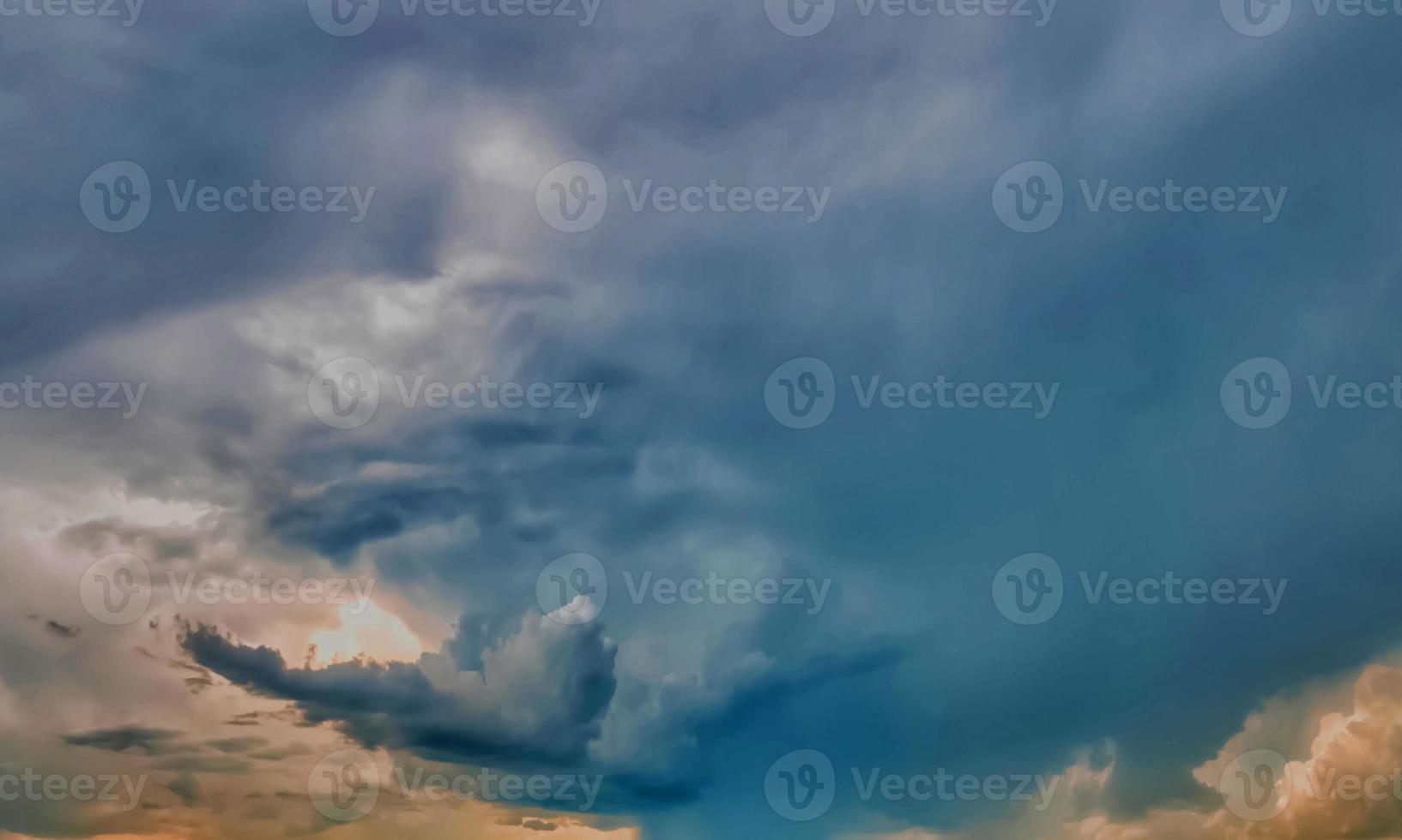 light blue sky with some clouds surface abstract flow thunder white clouds in the blue sky. photo