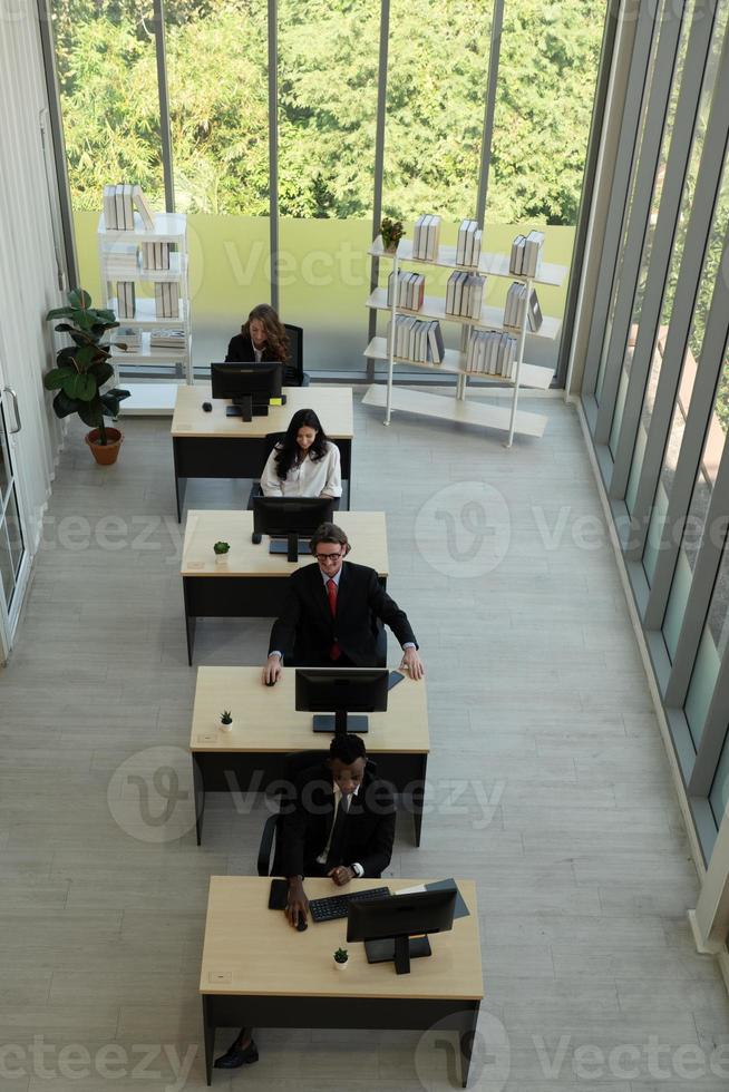 View From Above of Business Team Working in Office photo