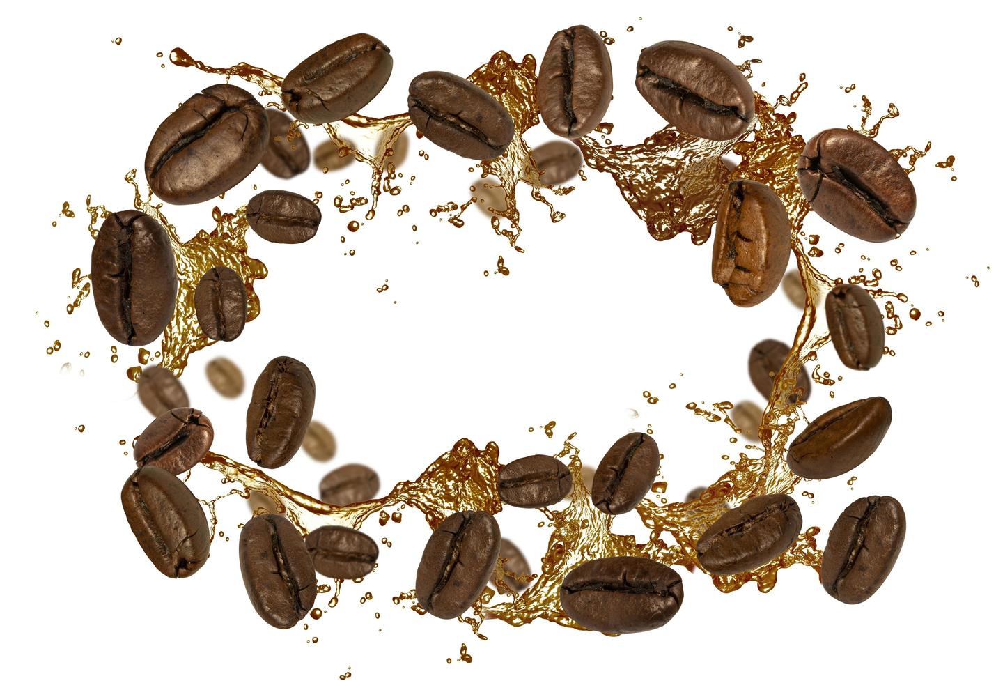 coffee beans splash background photo