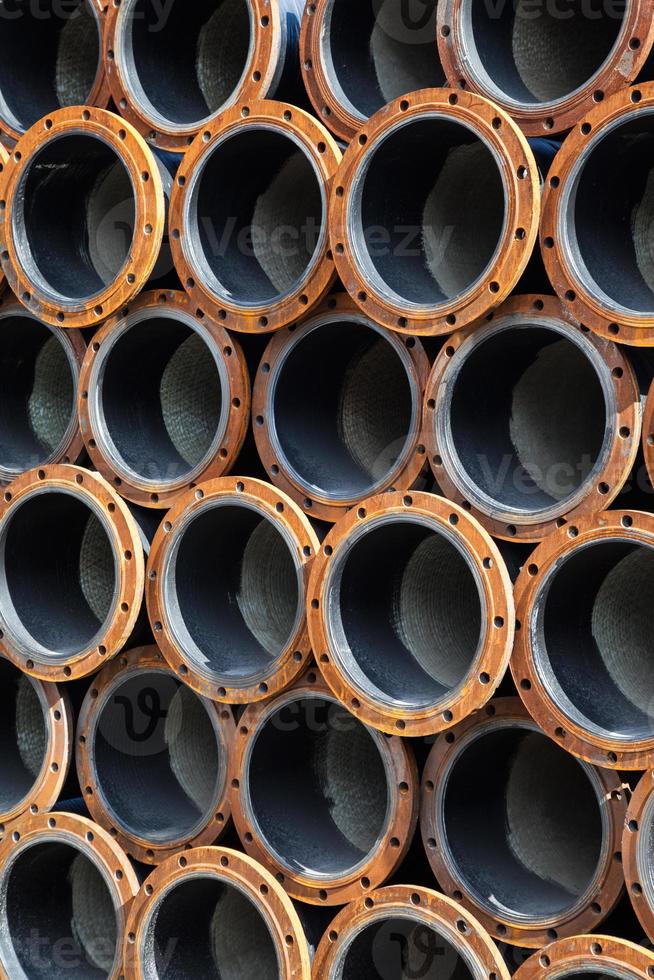 Piles of steel pipe photo