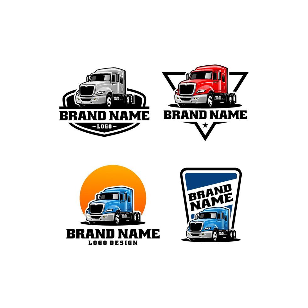 set of truck logo vector