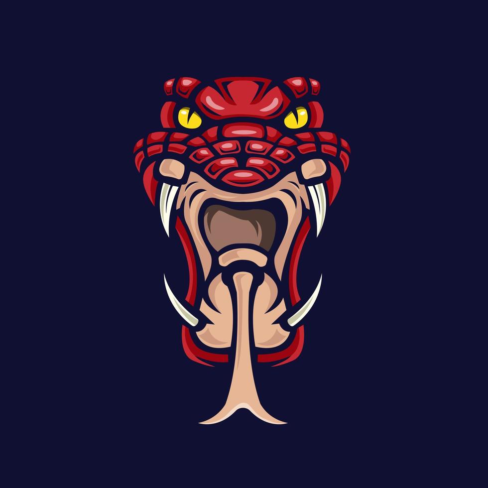 red venomous snake illustration design vector