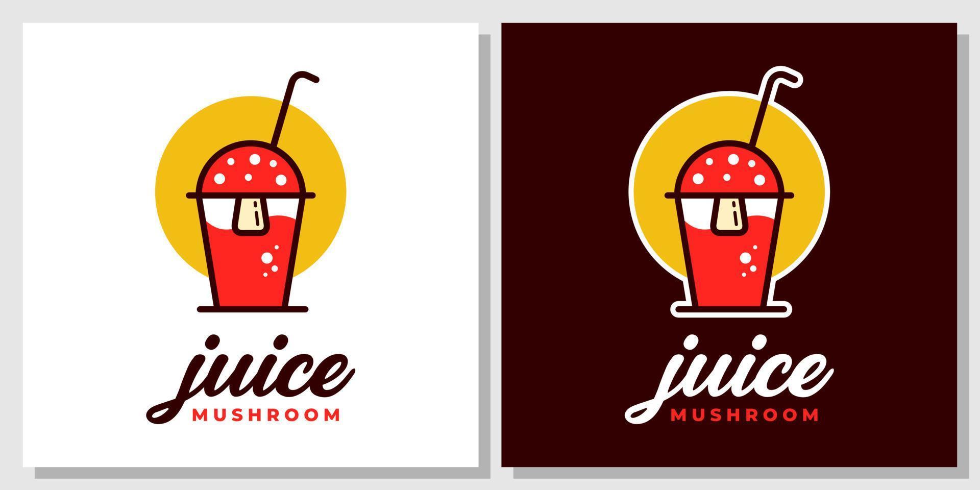 Drink Mushroom Organic Fruit Retro Vegetable Restaurant Logo Design with Business Card Template vector