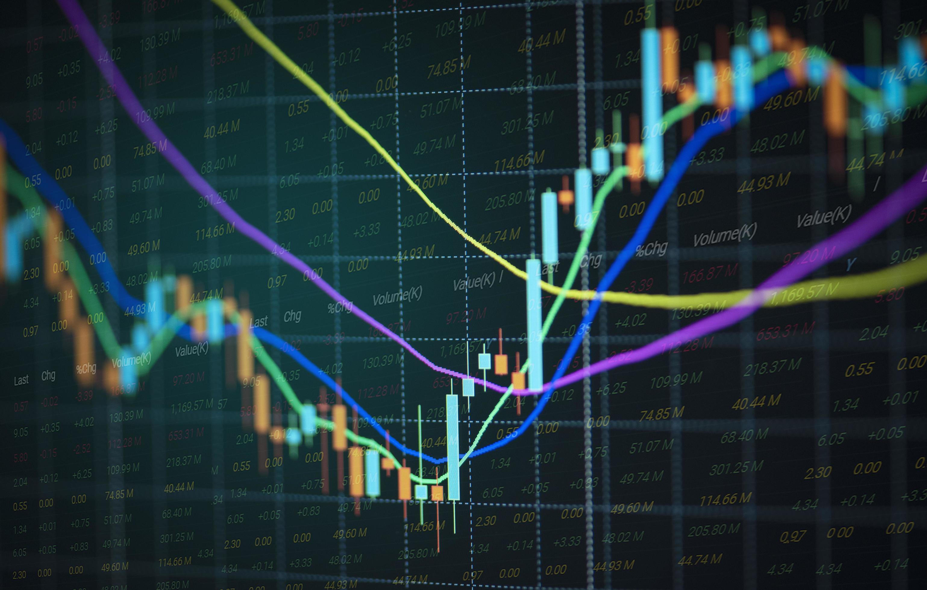 Stock market exchange graph price with investment of business financial digital background - Candle stick charts stock or forex trading indicator on computer monitor for investors 5930329 Stock Photo at Vecteezy