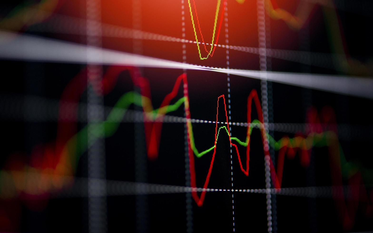 Stock market exchange line graph price with investment of business financial digital background - charts stock or forex trading indicator on computer monitor for investors photo