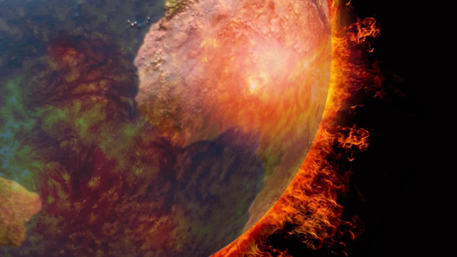Global catastrophe and Global Warming  Pollution Concept Wildfire - Global burning with fire photo