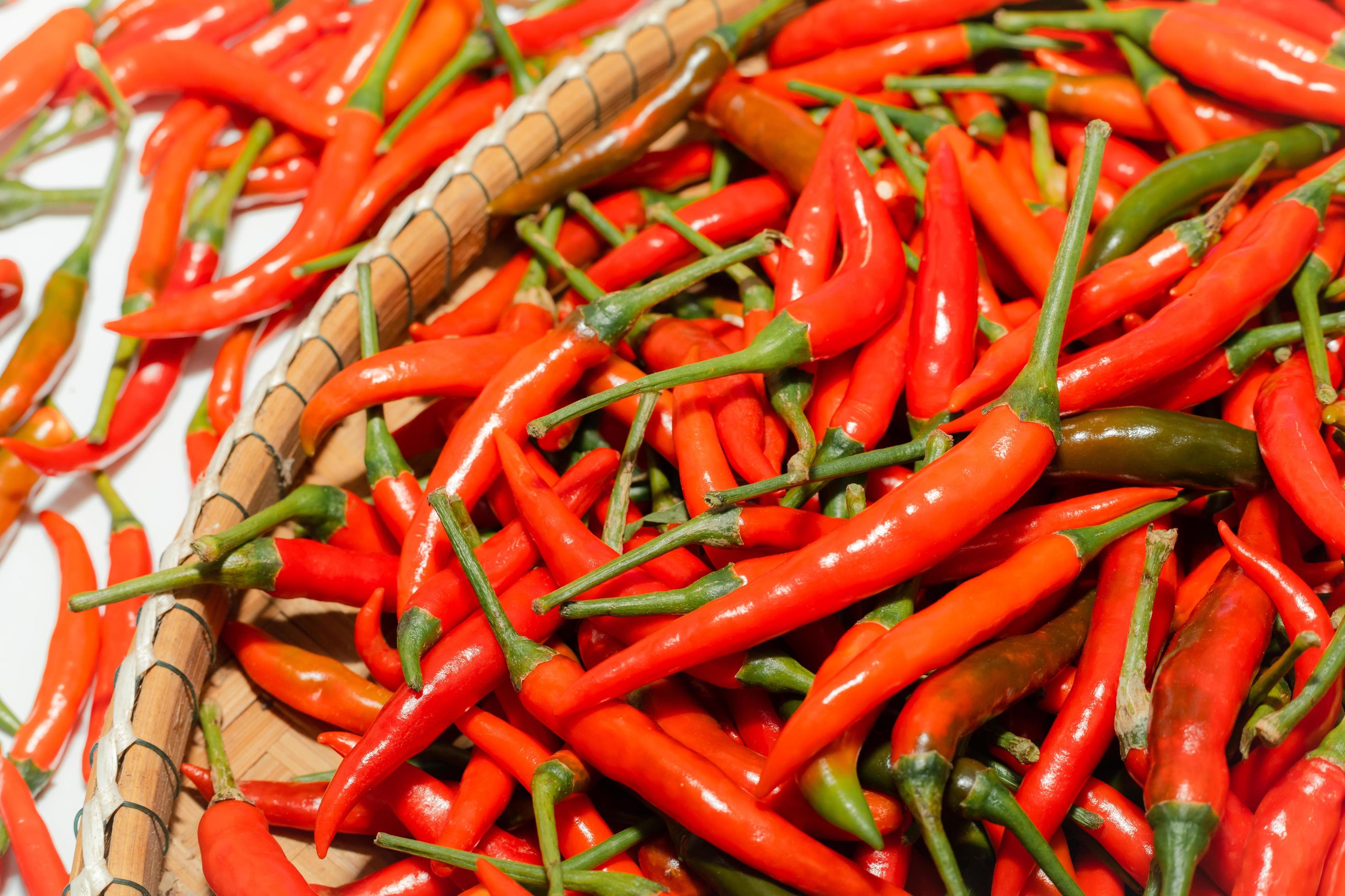 Organic fresh red chili flakes with Thai spices. 5930588 Stock Photo at