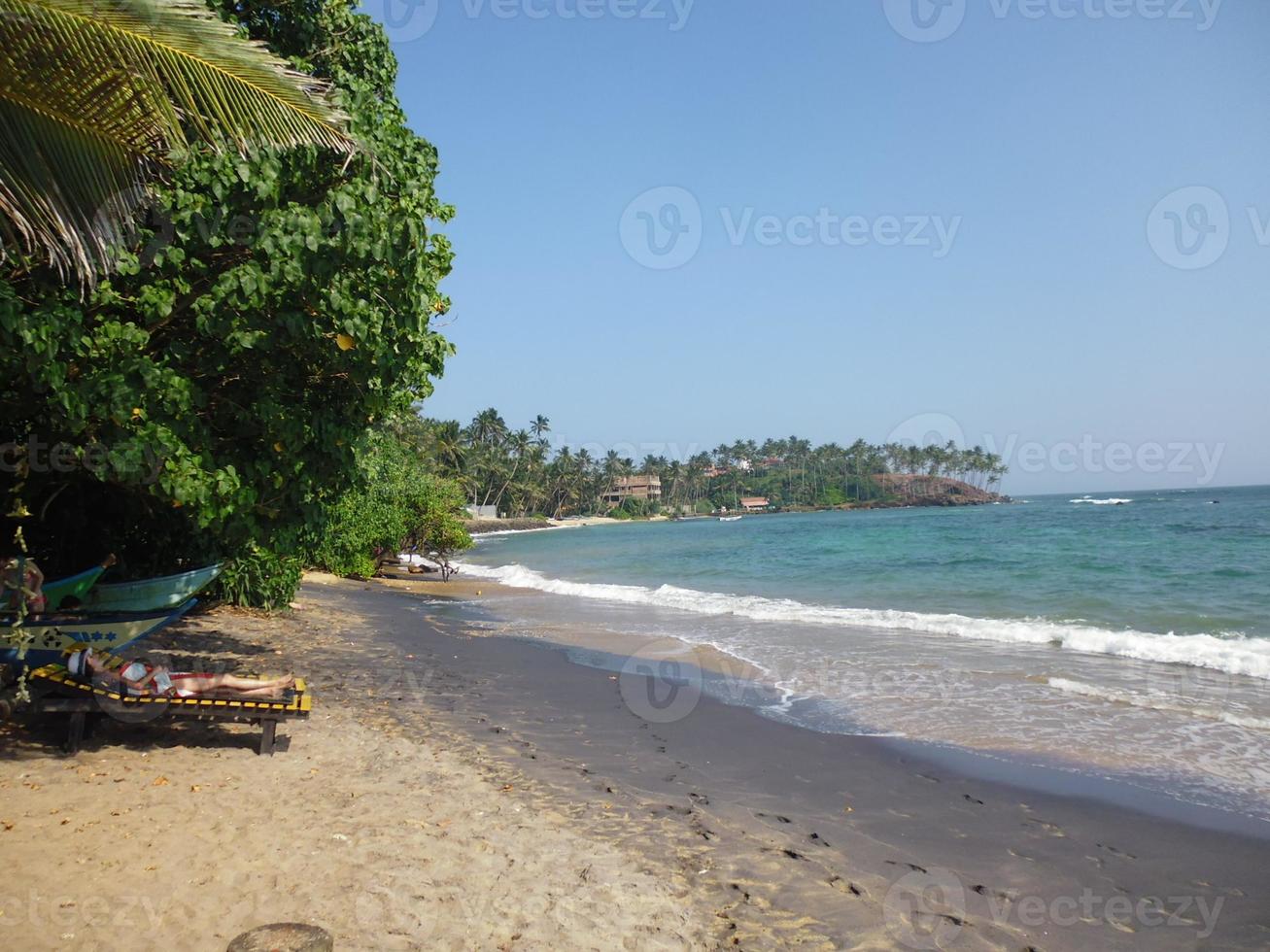 small beach in the lagoon on Sri Lanka photo