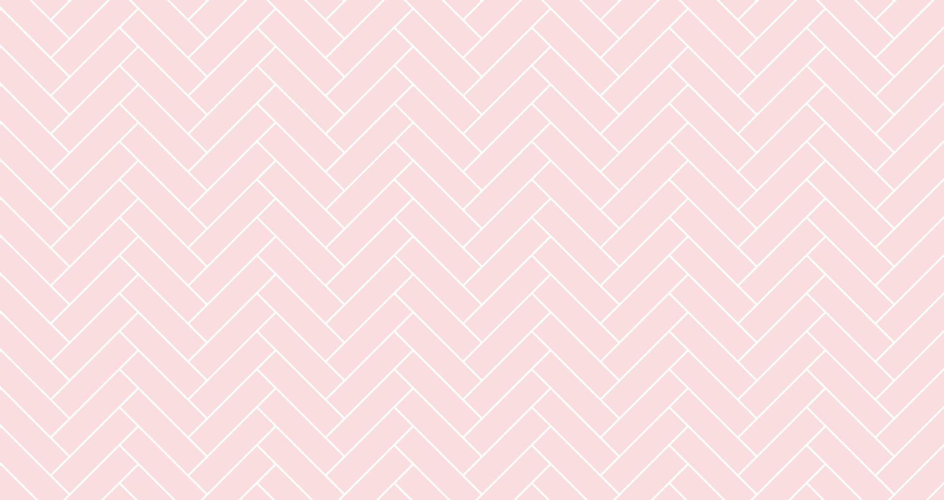 Herringbone tile pattern. Diagonal pink ceramic bricks background. Vector seamless illustration