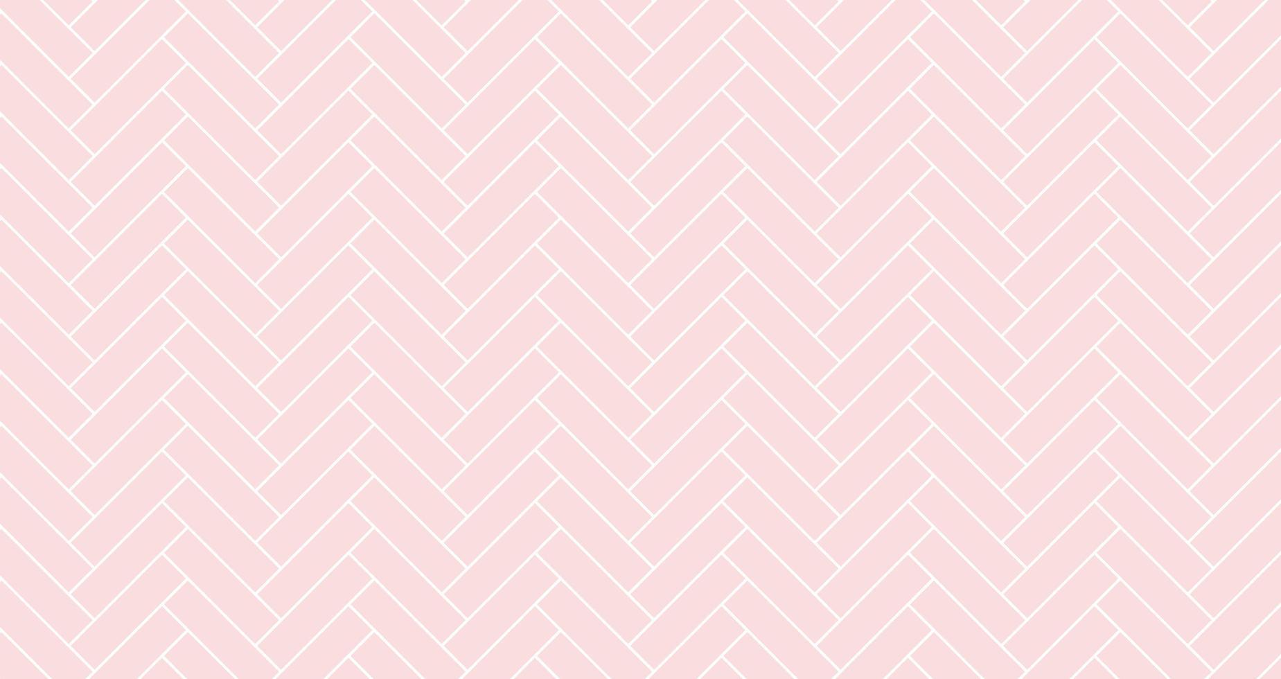 Herringbone tile pattern. Diagonal pink ceramic bricks background. Vector seamless illustration