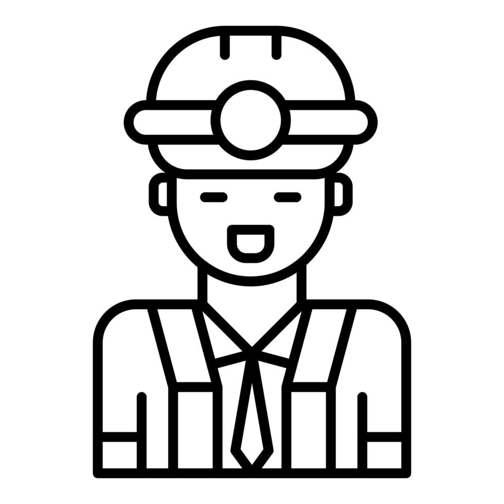 icono de línea de ingeniero masculino vector