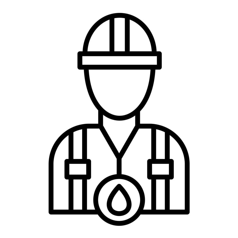 Oil Worker Line Icon vector