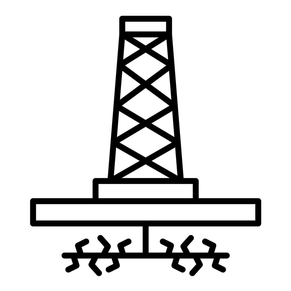 icono de línea de fracking vector