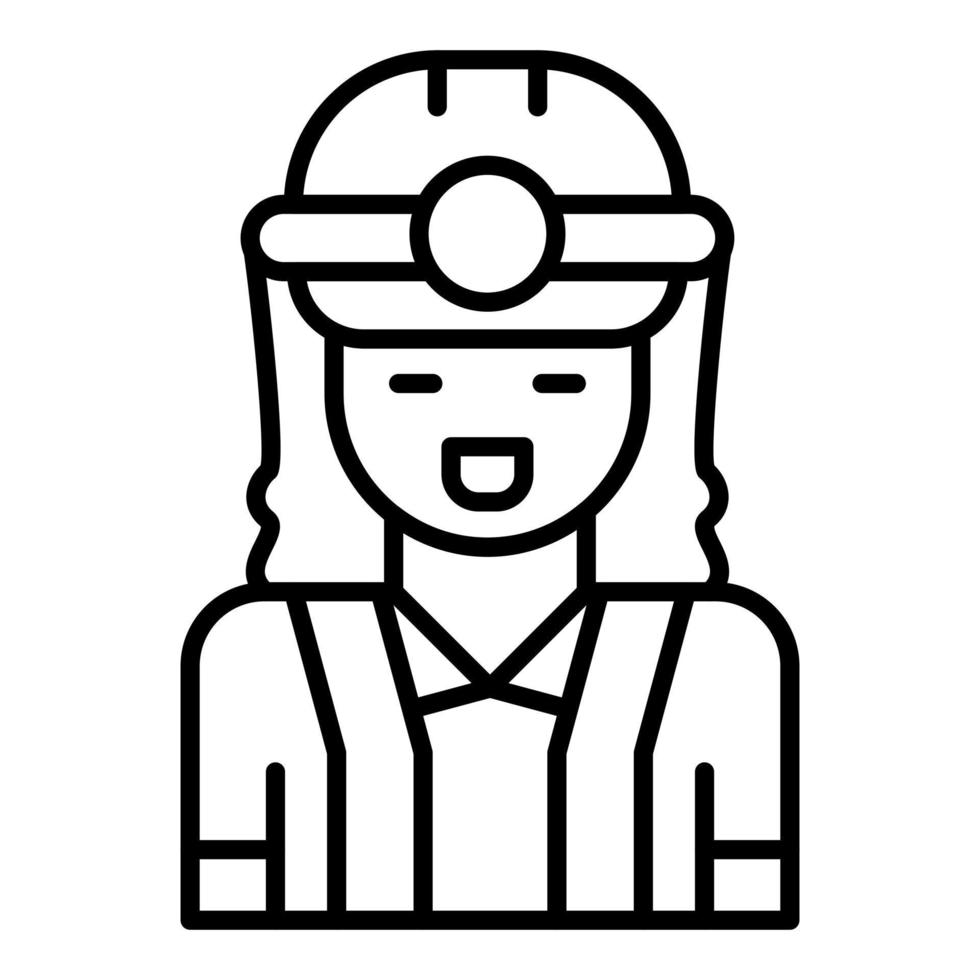 icono de línea de ingeniero femenino vector