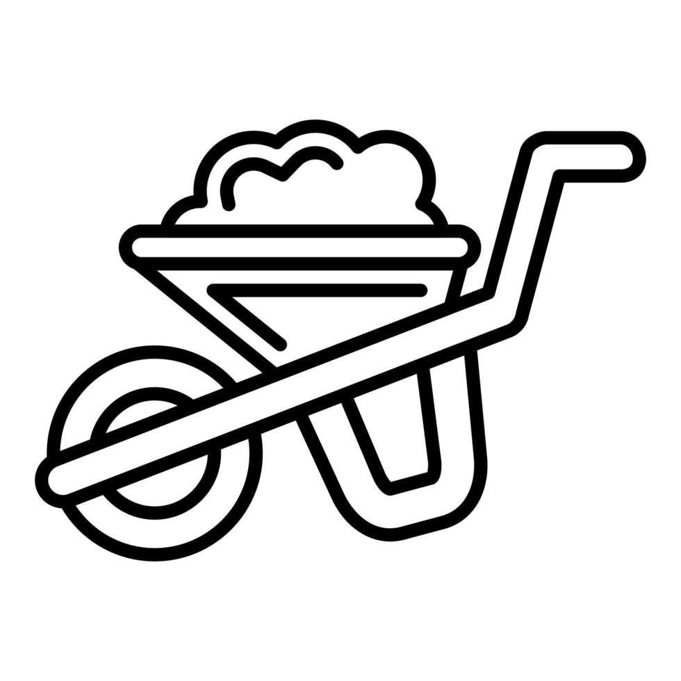 Wheelbarrow Line Icon vector