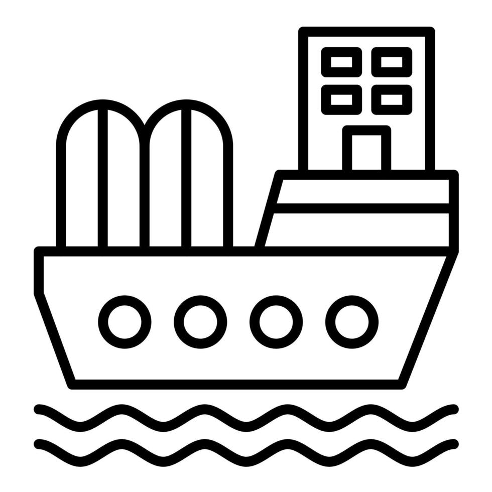 Oil Ship Line Icon vector