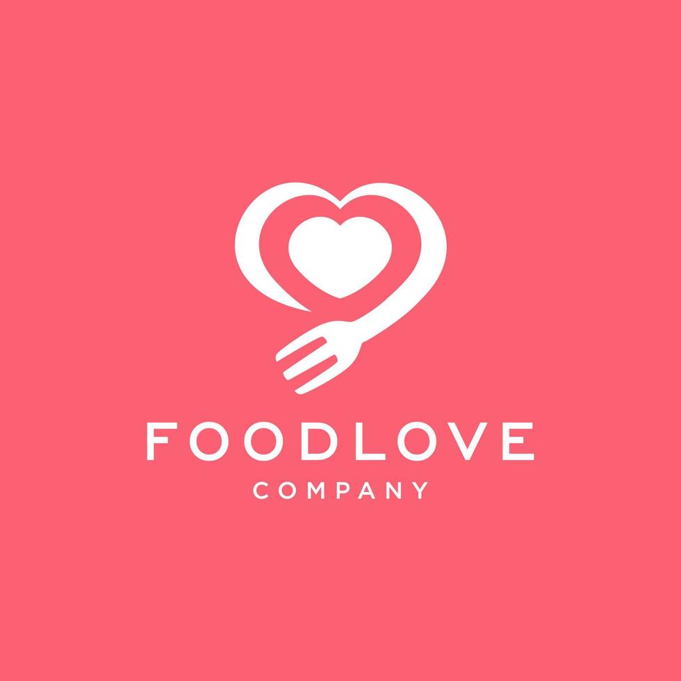 Love food restaurant logo design vector