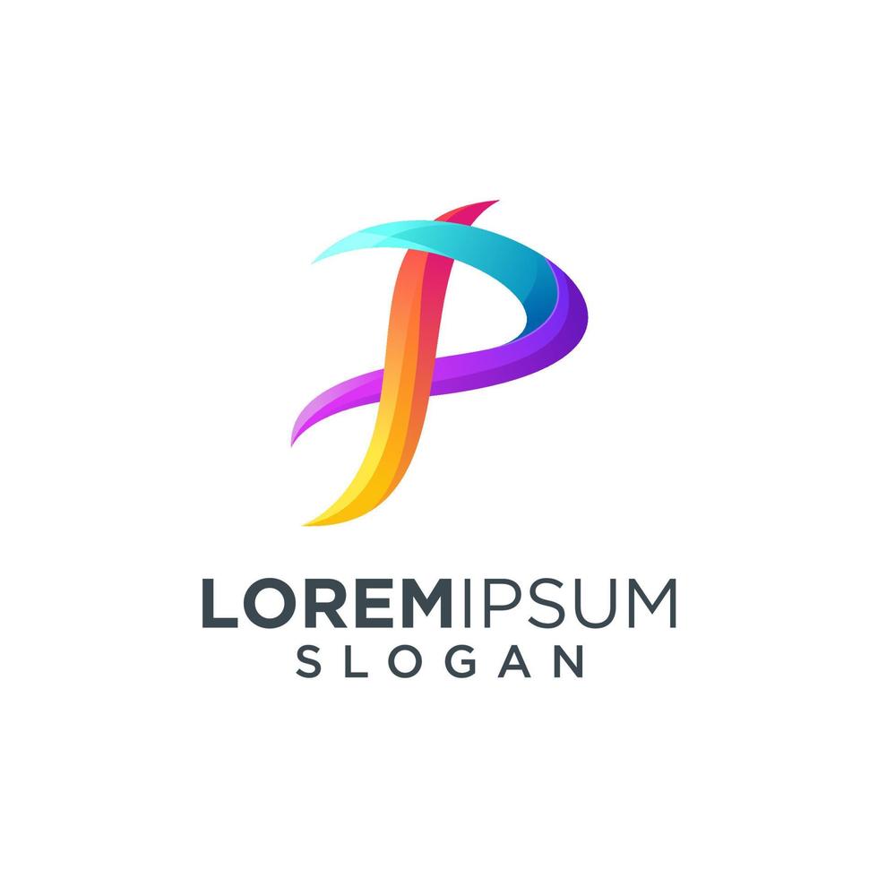 Letter P initial logo design vector illustration