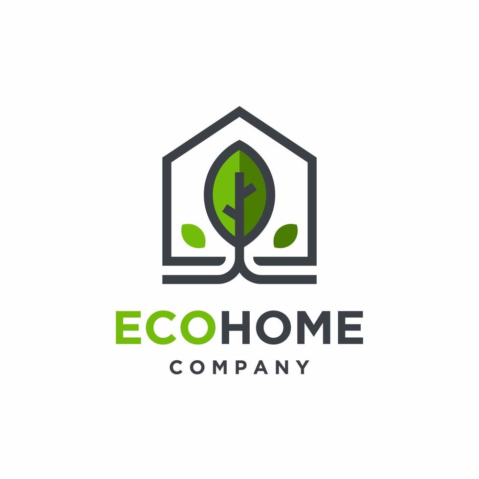 Green House logo Design vector, Nature House Logo vector