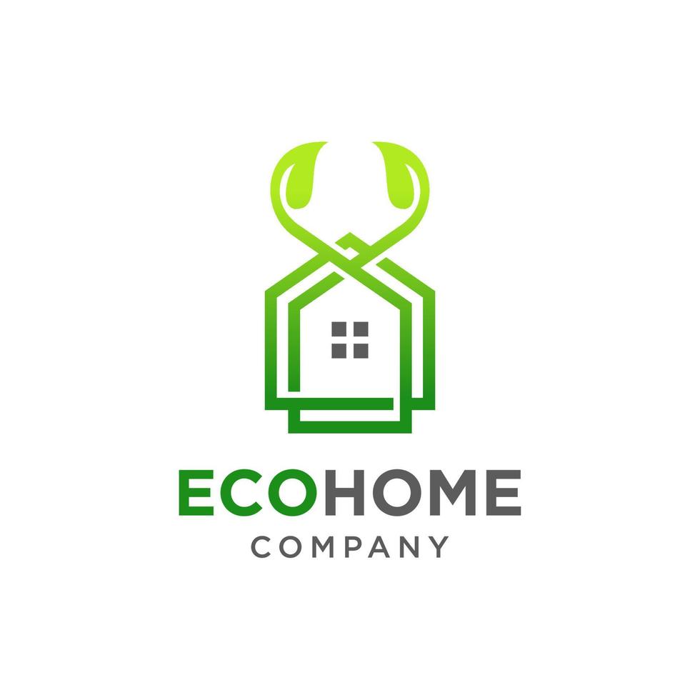 eco home logo design vector illustration
