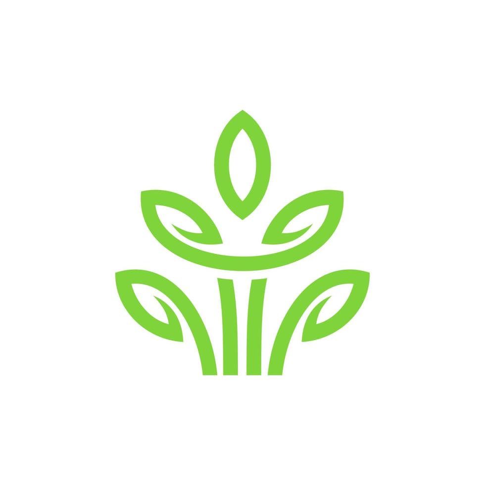 diseño de icono de logotipo de flor de hoja de árbol verde abstracto vector