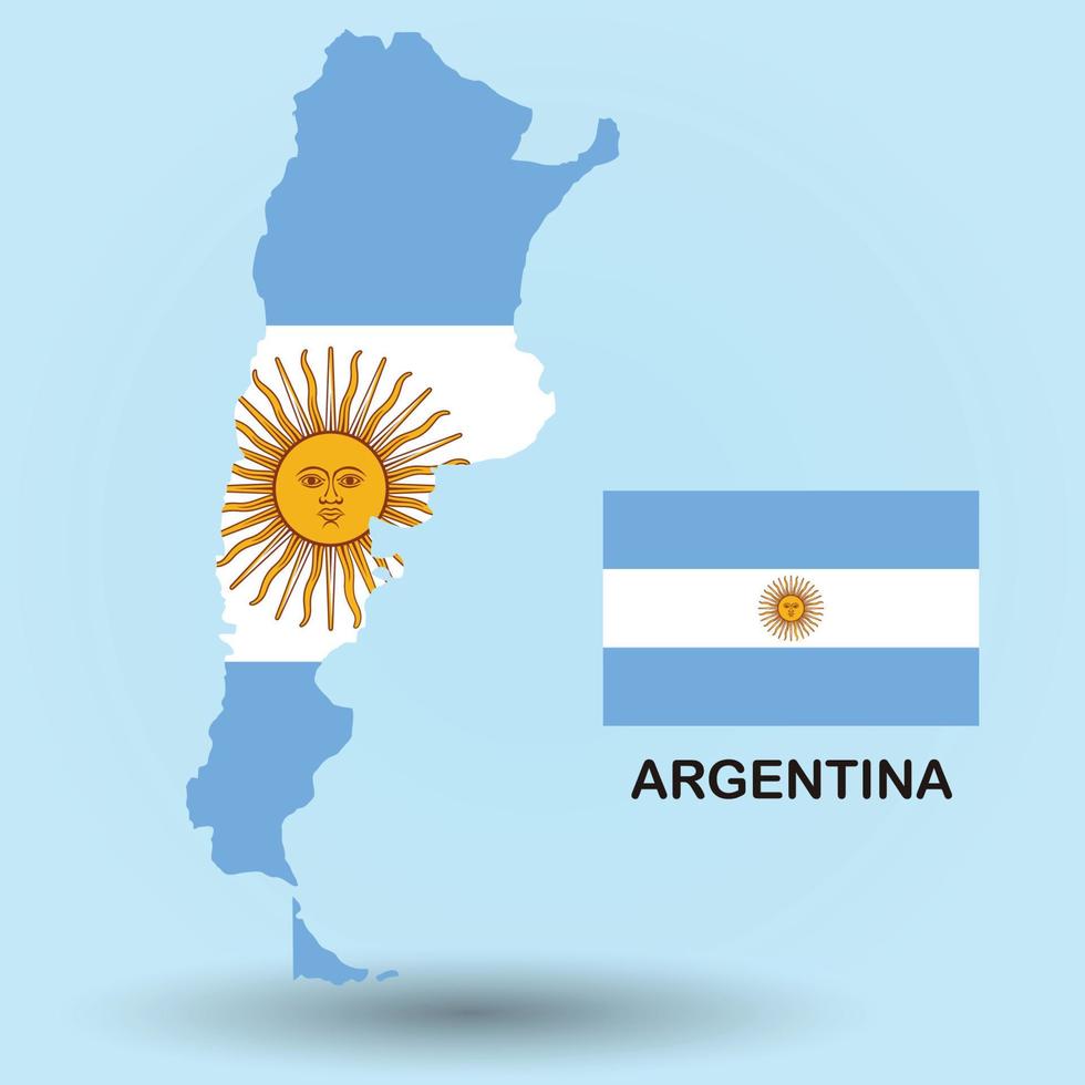 Argentina Map and Flag Background vector