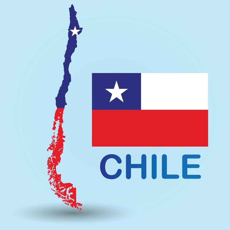 Chile Map and Flag Background vector