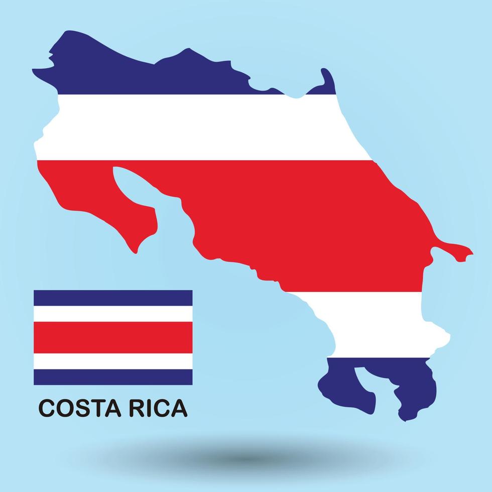 mapa de costa rica y fondo de bandera vector