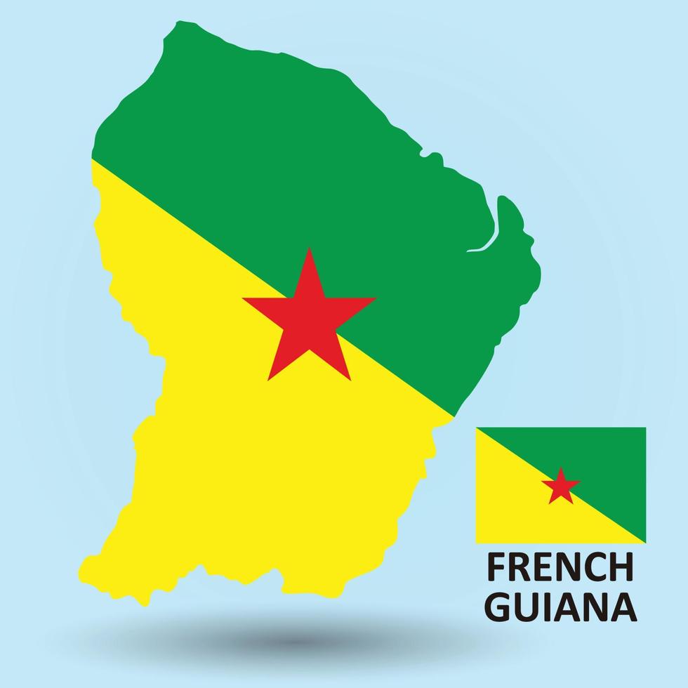 French Guiana Map and Flag Background vector