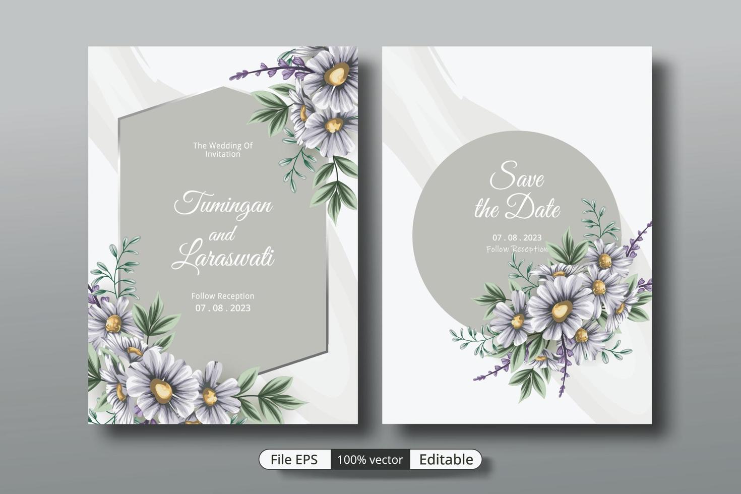 a beautiful luxury wedding invitation template that will make the party event more perfect. vector