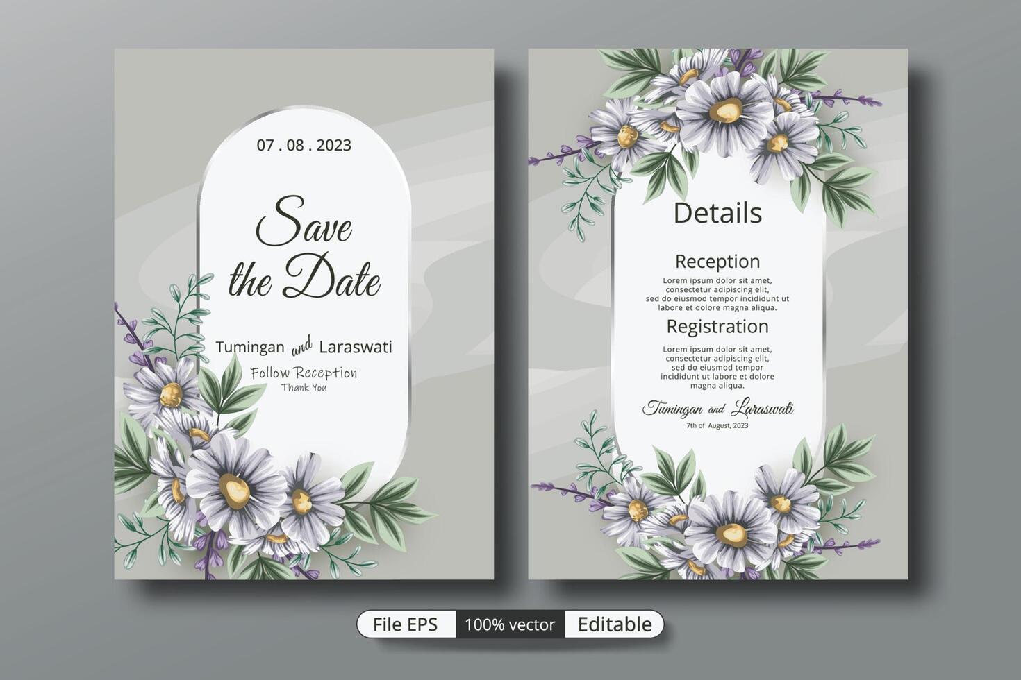 a beautiful luxury wedding invitation template that will make the party event more perfect. vector