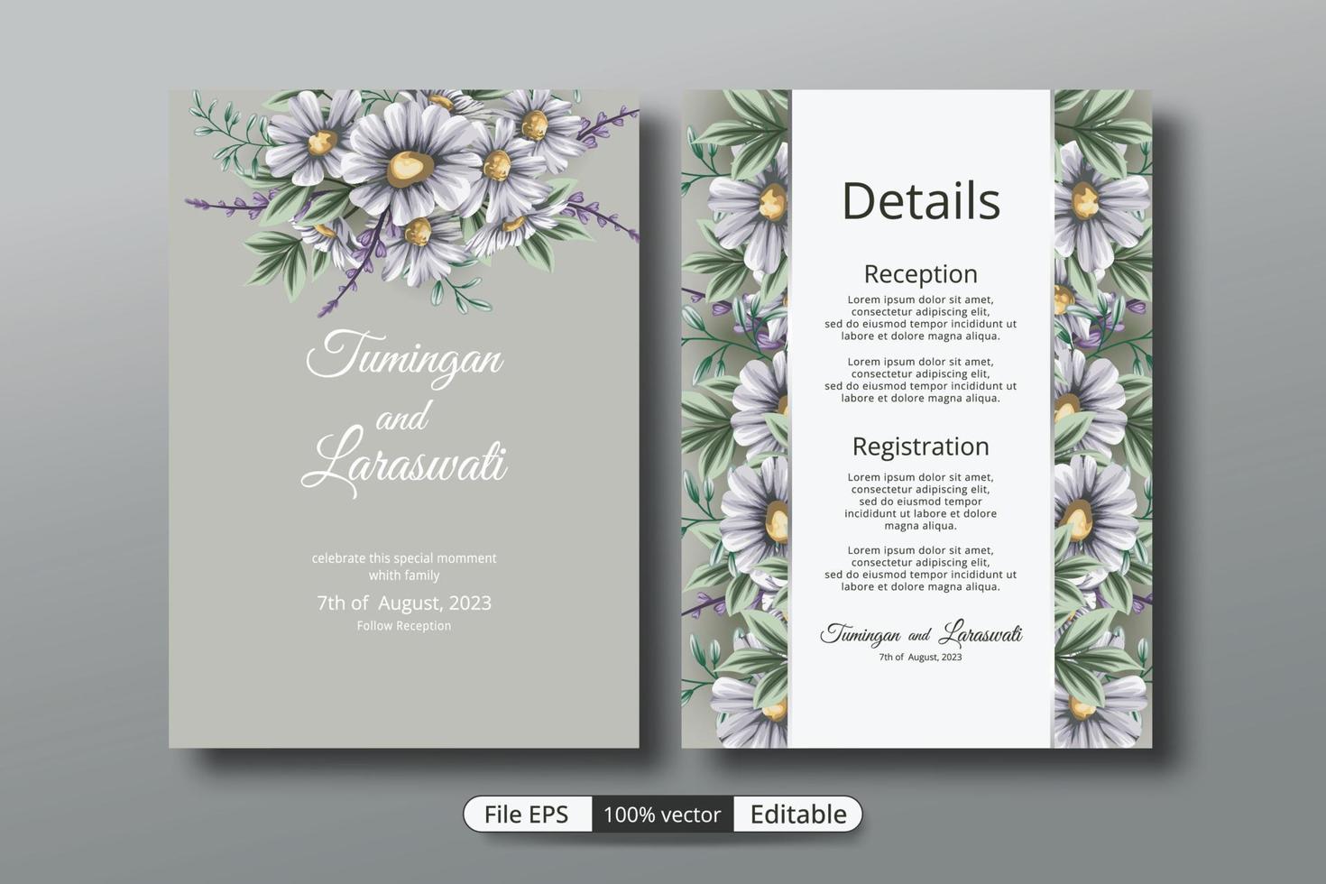 a beautiful luxury wedding invitation template that will make the party event more perfect. vector