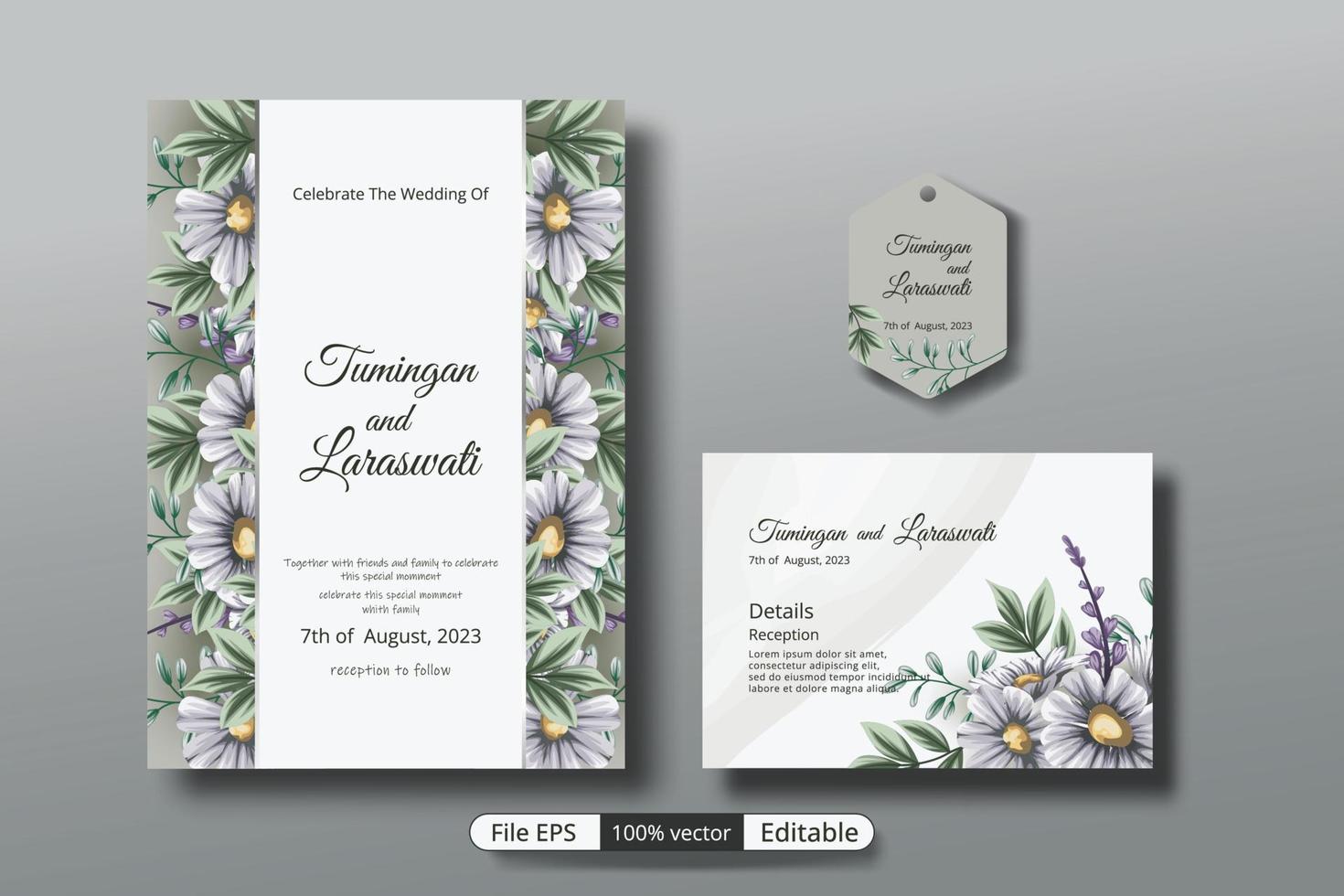 a beautiful luxury wedding invitation template that will make the party event more perfect. vector