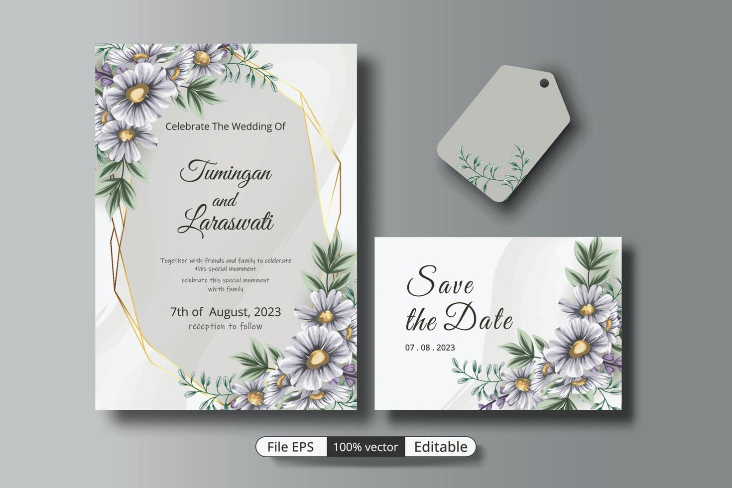 a beautiful luxury wedding invitation template that will make the party event more perfect. vector