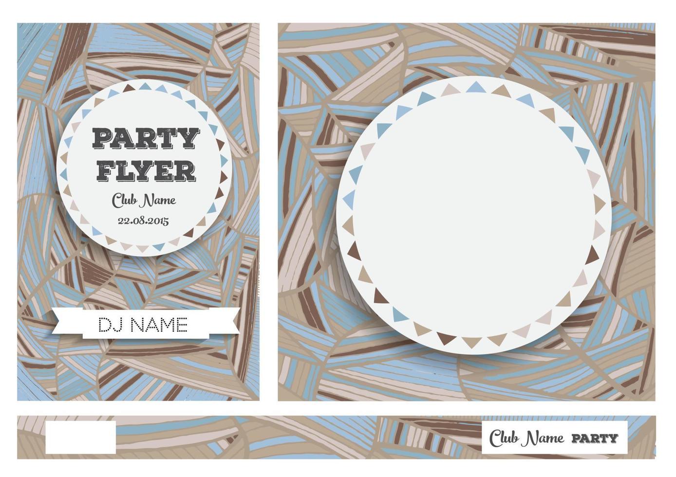 Club Flyers with copy space and hand drawn pattern. vector