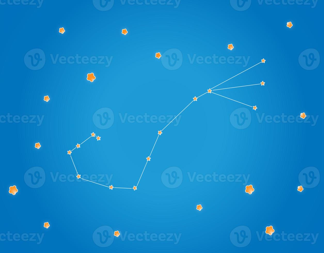 Scorpio Constellation stars in space. Zodiac Sign Scorpio constellation lines. photo