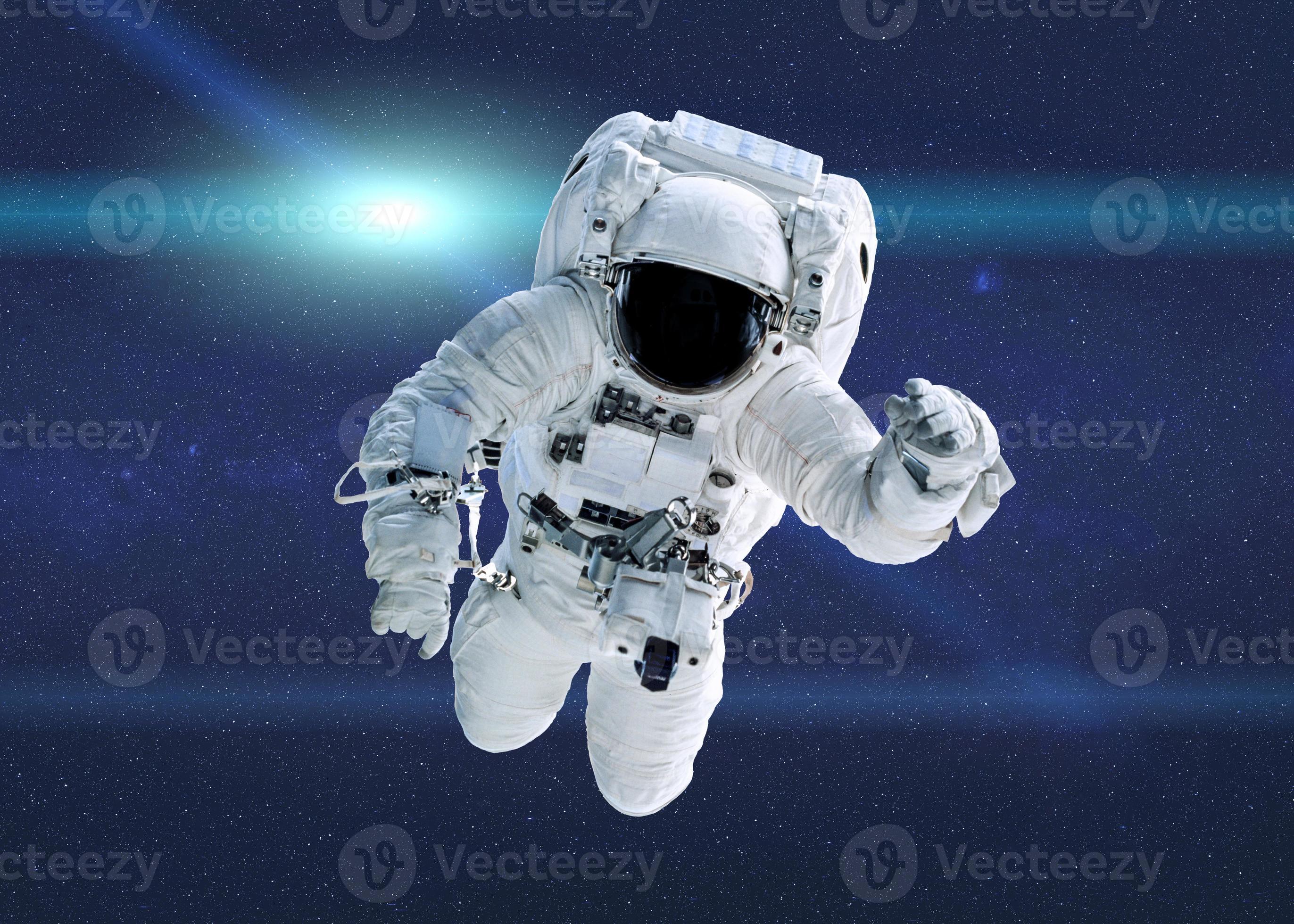 Astronaut spaceman suit outer space solar system people universe. Elements  of this image furnished by NASA. Stock Illustration