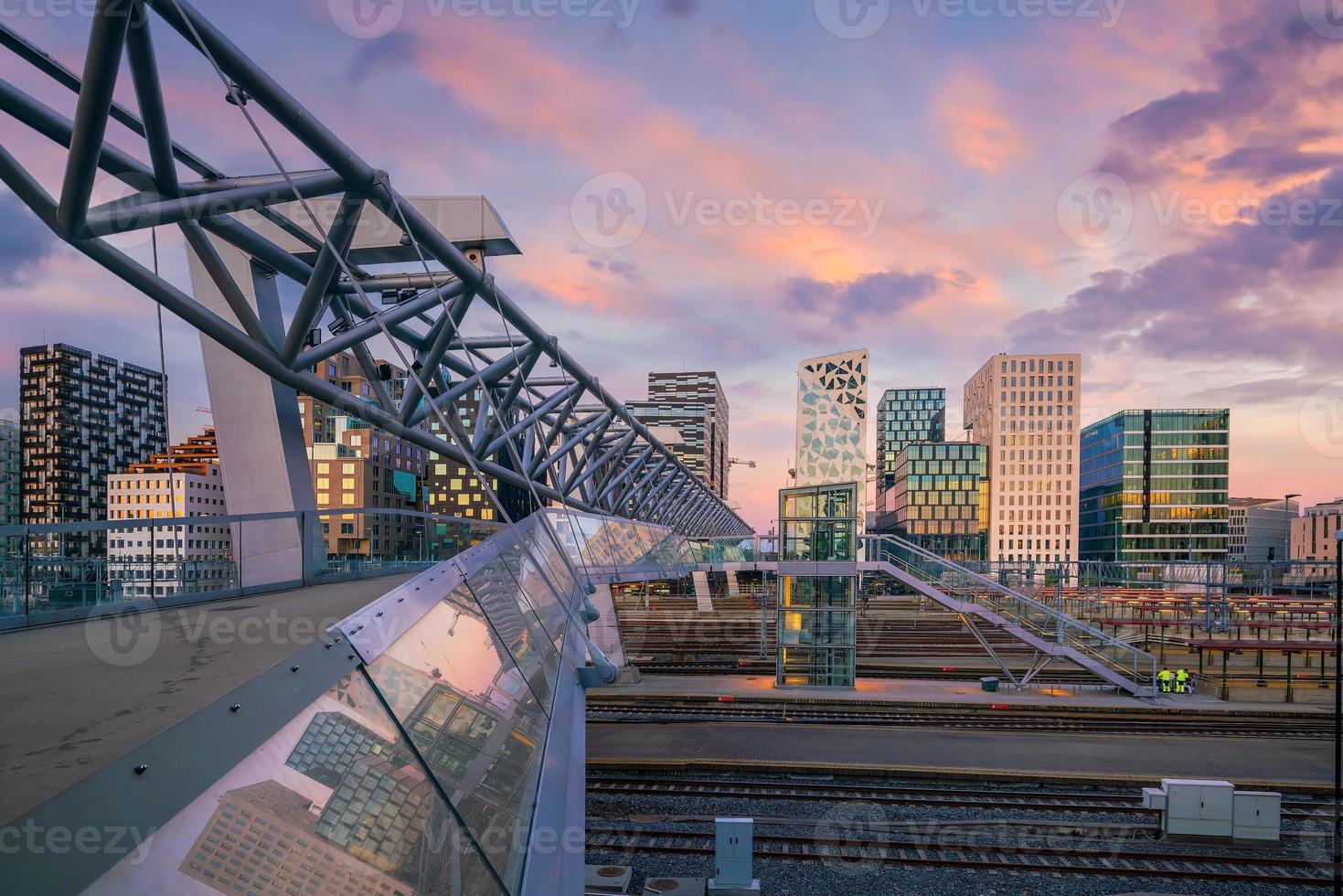 Oslo downtown city skyline cityscape in Norway photo