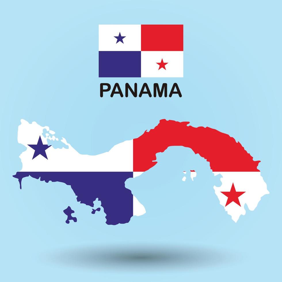 mapa de panamá y fondo de bandera vector