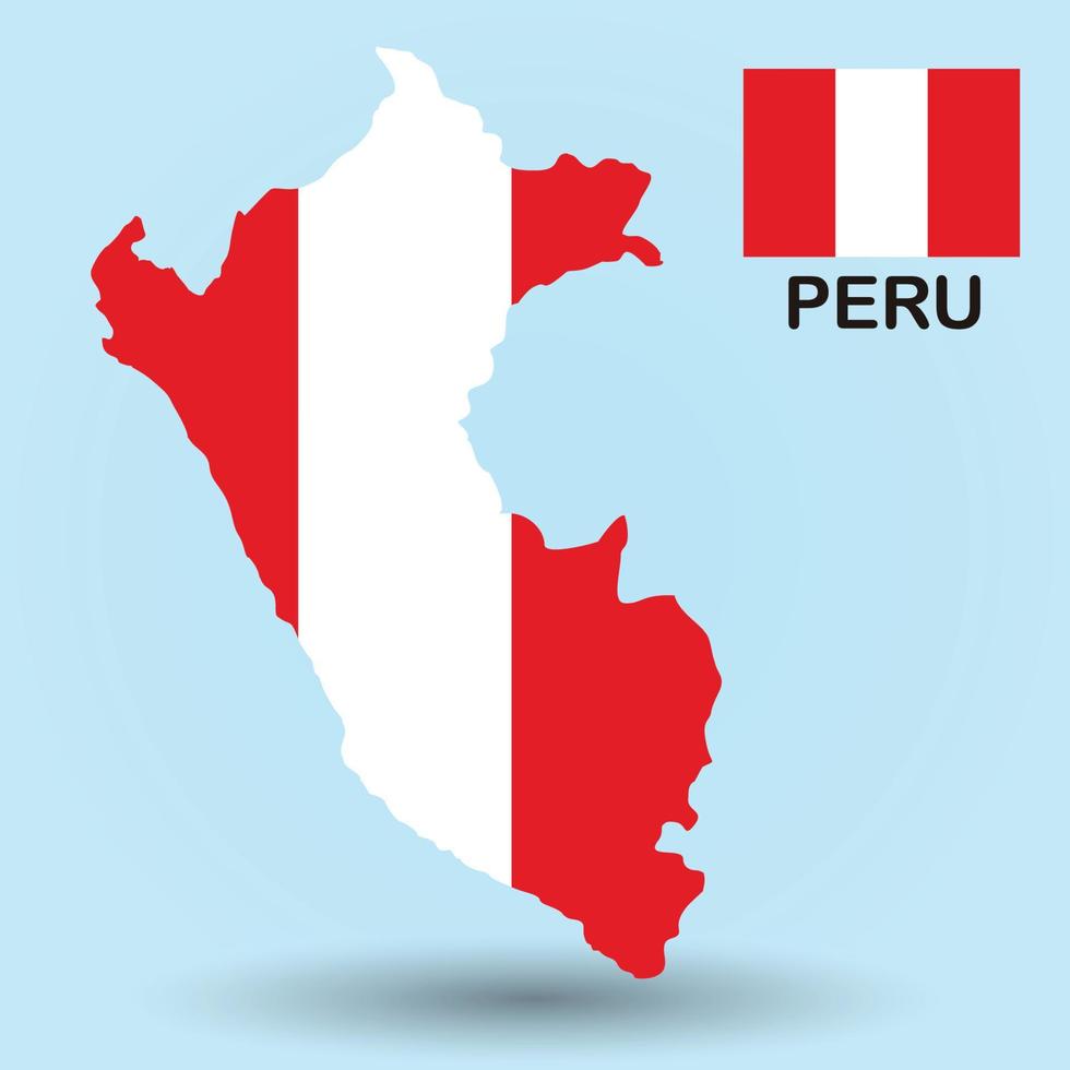 mapa de perú y fondo de bandera vector