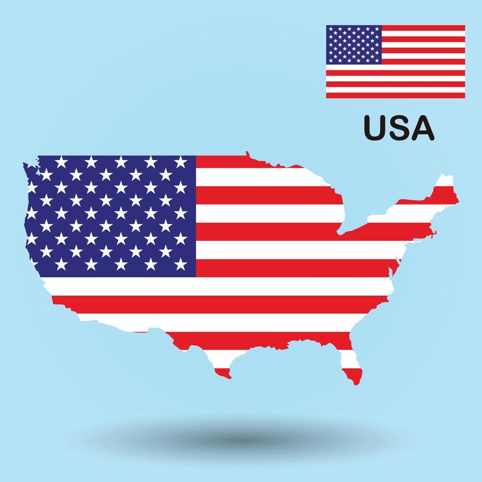 mapa de estados unidos y fondo de bandera vector
