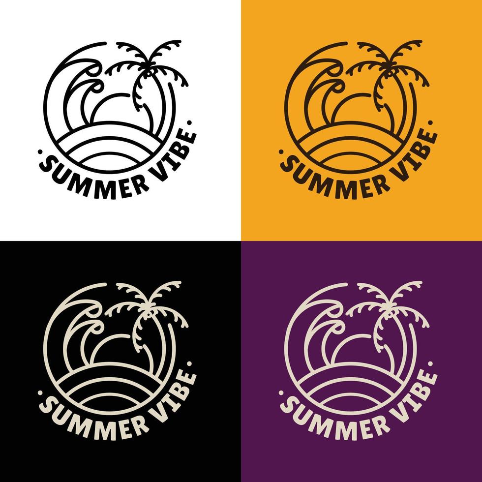 Sumer Vibe Icon Label Badge of Beach in Summer Suited for your sumer theme project or badge on T-Shirt vector