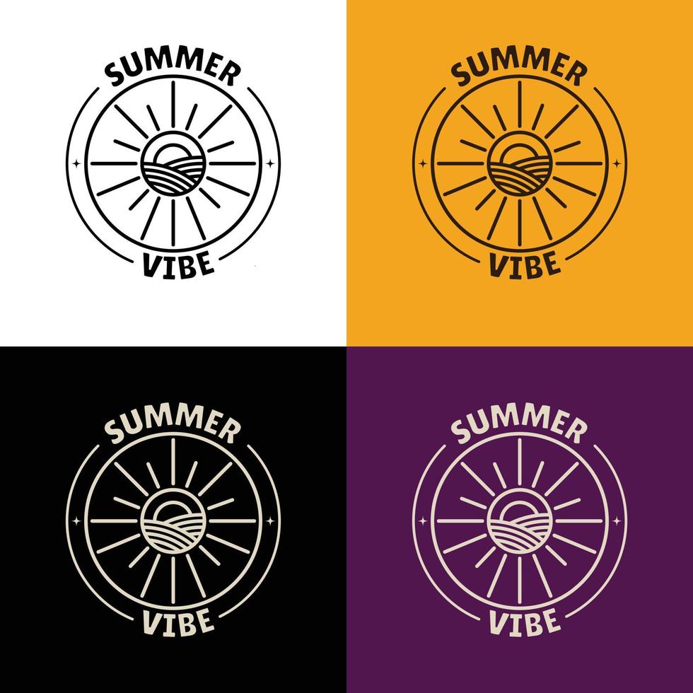 Sumer Vibe Icon Label Badge of Beach in Summer Suited for your sumer theme project or badge on T-Shirt vector