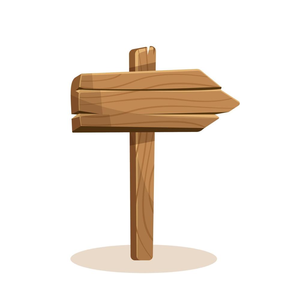 Realistic wooden pointer, billboard, signboard, Vector. Blank banner set. Rustic signpost for country design. blank pointer wood texture. Arrow road guidepost, symbol of adventure and navigation. vector