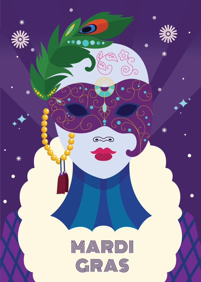 mardi gras con hermoso diseño de ilustración de personajes vector