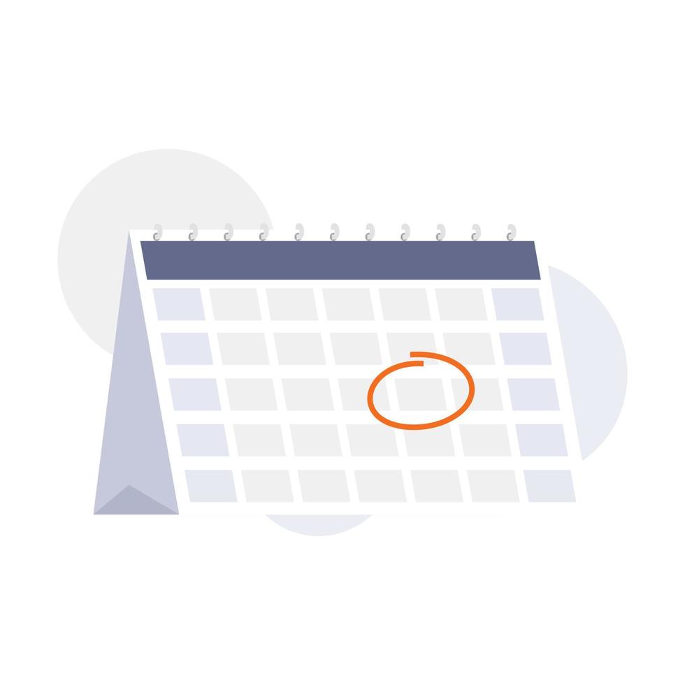 Vector - Calendar with red mark on special day, appointment, event, reminder. Flat design.